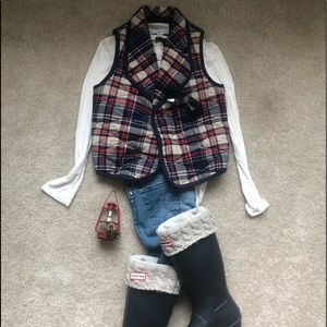 BCBG GENERATION PUFFER VEST PLAID